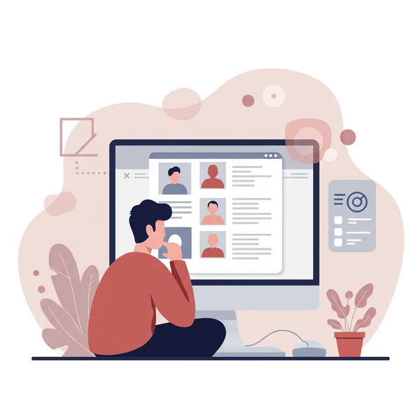 Person reflecting on self-discovery using online test
