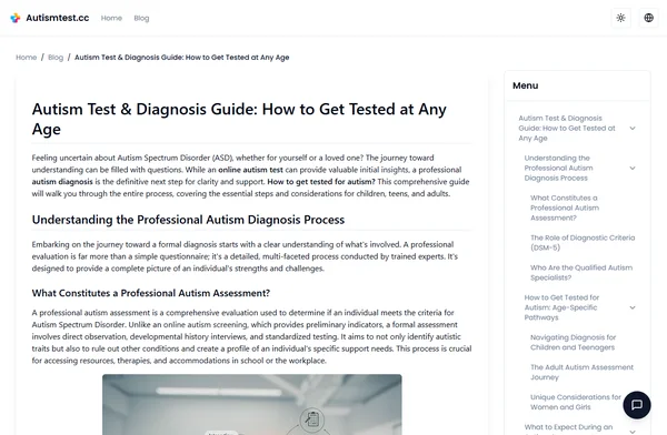 Autism Test & Diagnosis Guide: How to Get Tested at Any Age