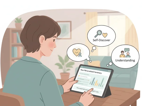 Person contemplating autism test results