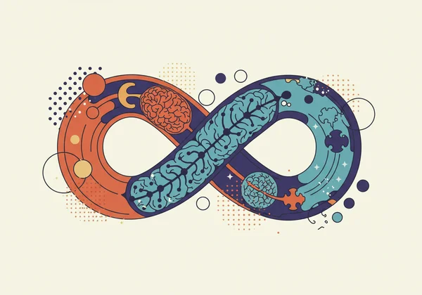 代表神经多样性和独特优势的抽象符号。