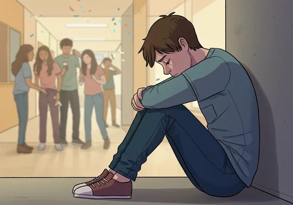 Teenager zeigt emotionale Erschöpfung nach sozialem Masking.