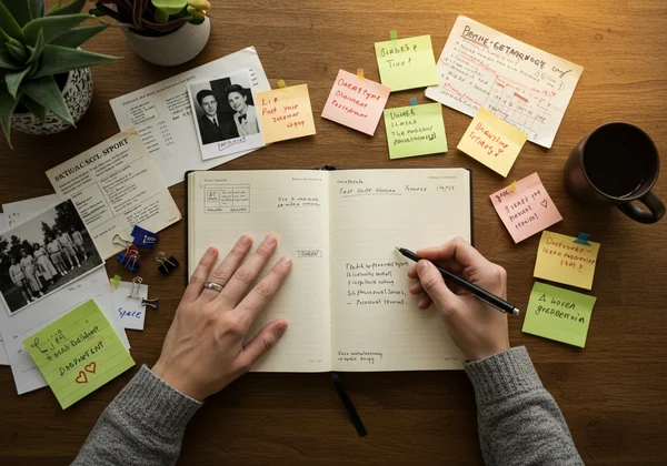 Person journaling to prepare for autism assessment.
